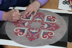 Marking the leather details Marking the leather details