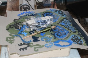 Assembling the ornamental patterns process 7